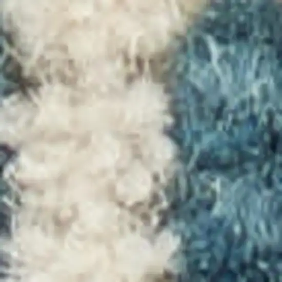 Beige And Blue Wool Geometric Area Rug Photo 2