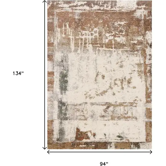 Beige And Brown Abstract Area Rug Photo 3