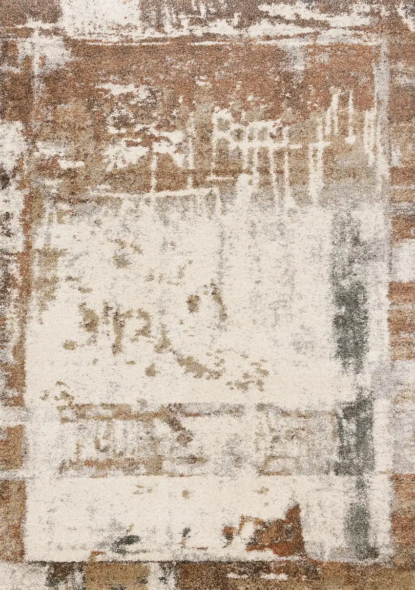 Beige And Brown Abstract Area Rug Photo 4