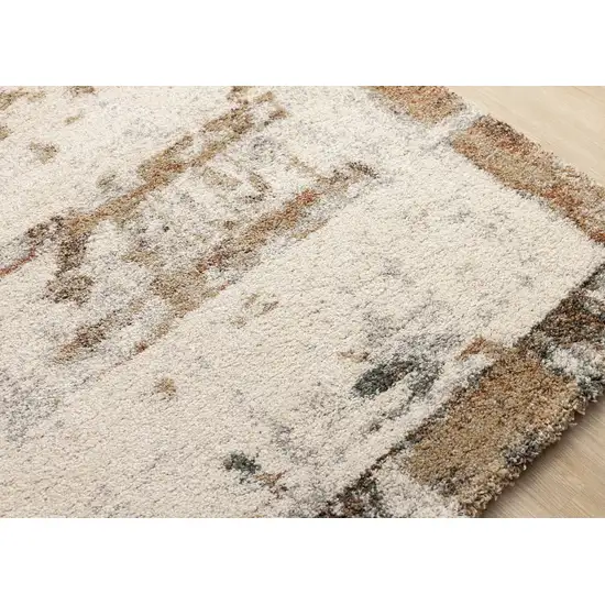 Beige And Brown Abstract Area Rug Photo 7