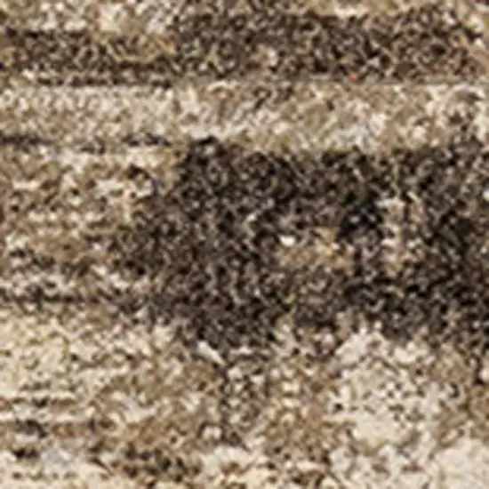 Beige And Brown Abstract Area Rug Photo 4
