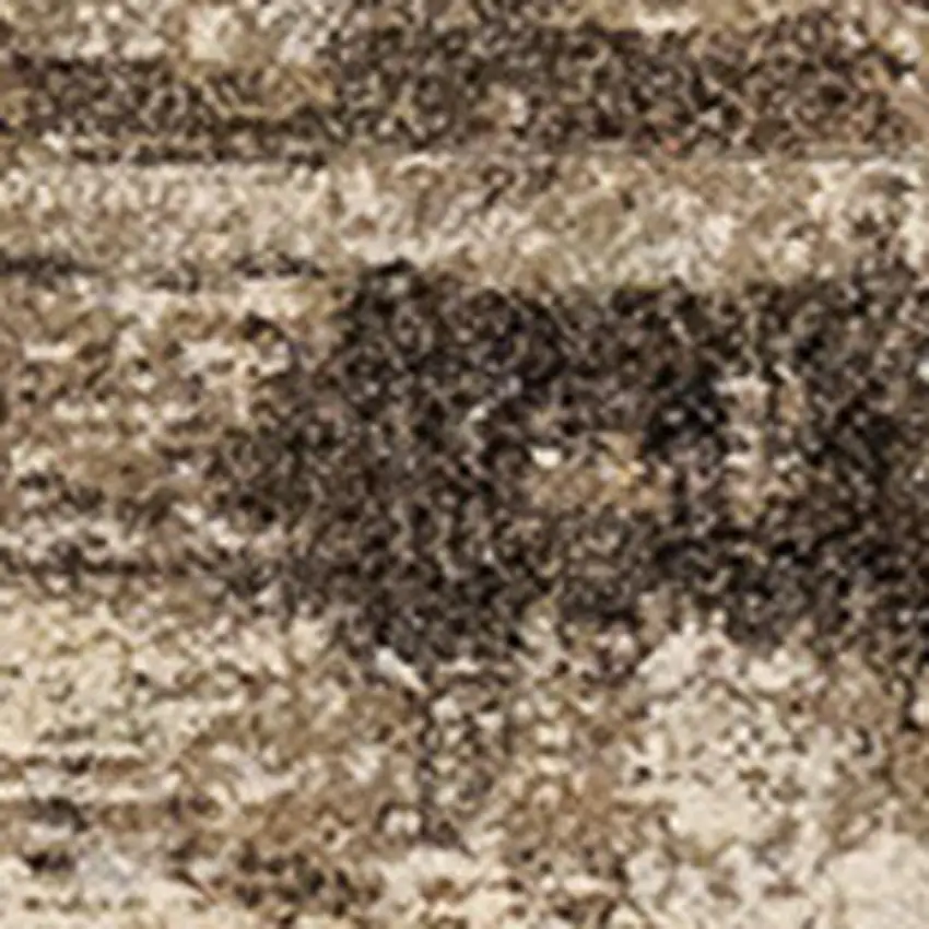 Beige And Brown Abstract Area Rug Photo 4