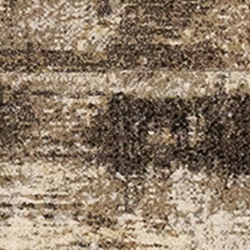Beige And Brown Abstract Area Rug Photo 5