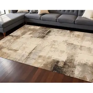 Photo of Beige And Brown Abstract Area Rug