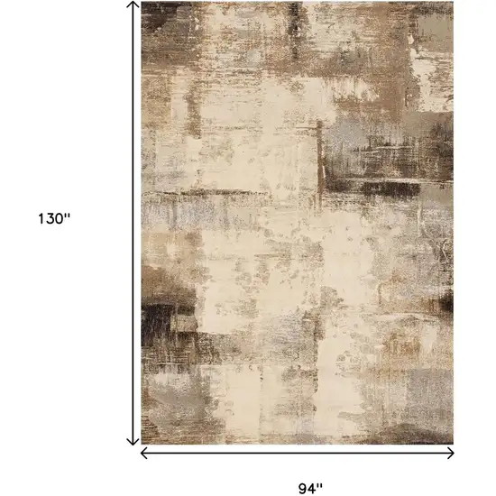 Beige And Brown Abstract Area Rug Photo 3