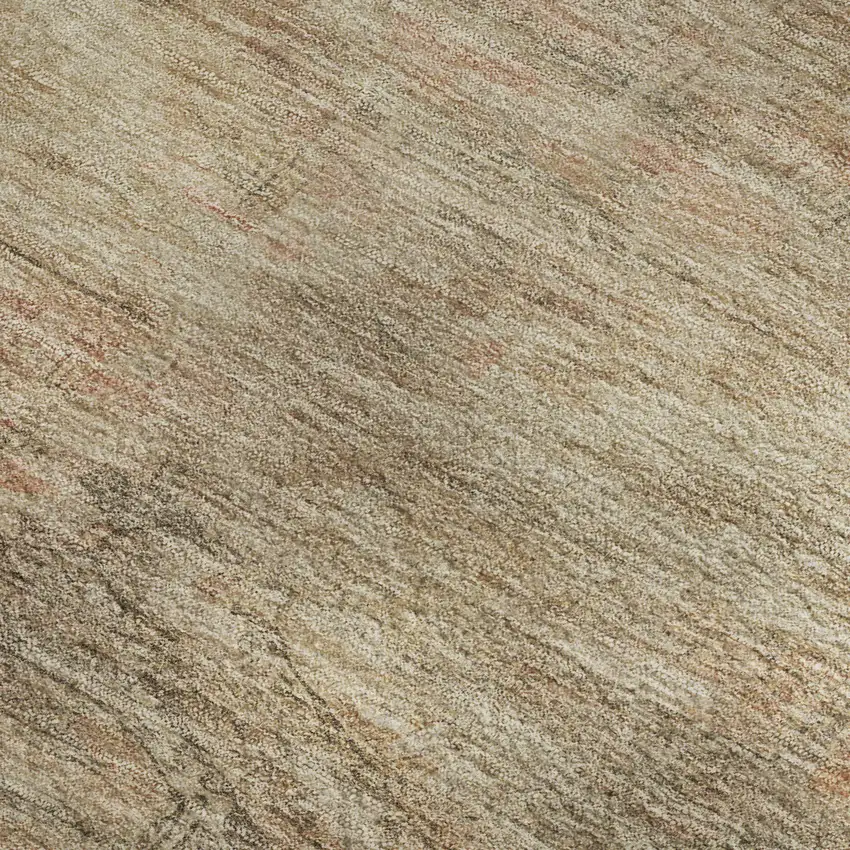 Beige And Brown Abstract Geometric Washable Area Rug With UV Protection Photo 2