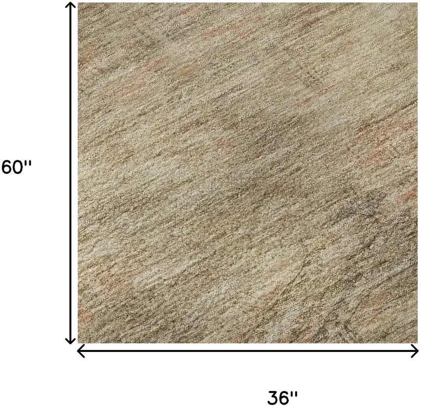 Beige And Brown Abstract Geometric Washable Area Rug With UV Protection Photo 9