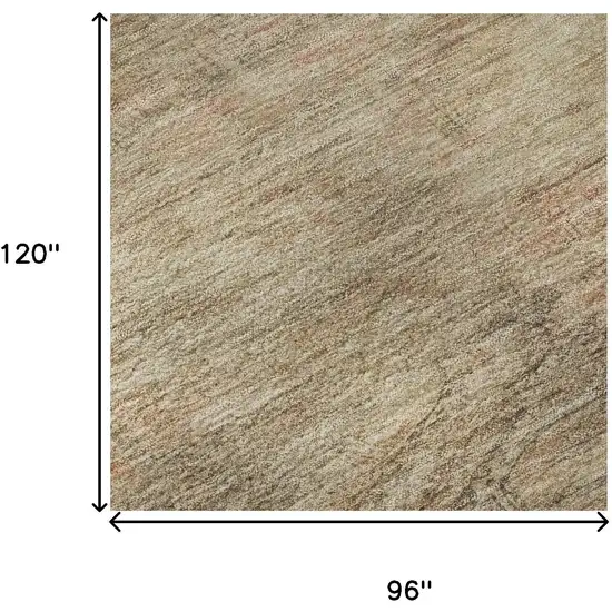 Beige And Brown Abstract Geometric Washable Area Rug With UV Protection Photo 8