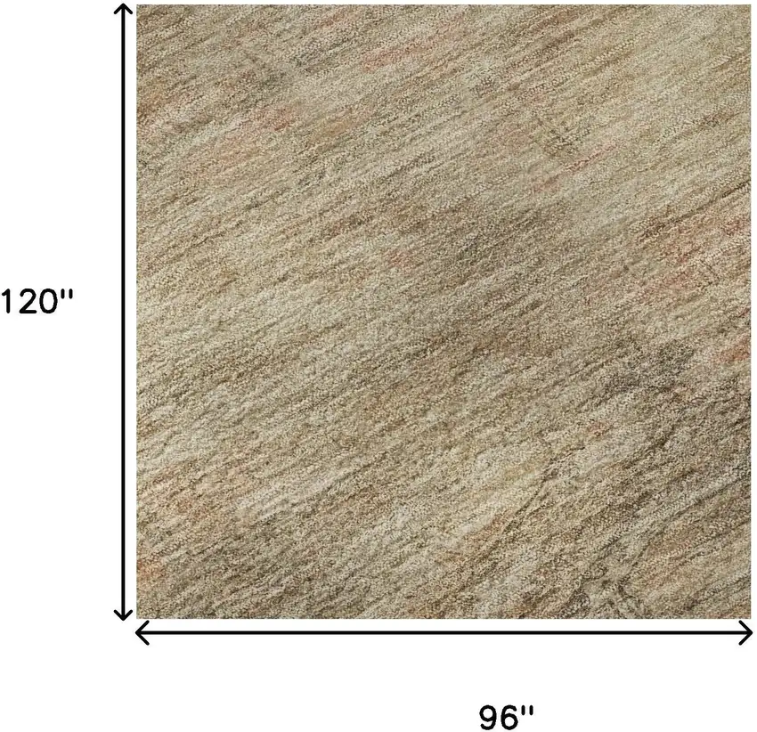 Beige And Brown Abstract Geometric Washable Area Rug With UV Protection Photo 8