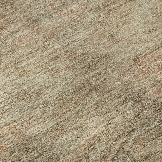 Beige And Brown Abstract Geometric Washable Area Rug With UV Protection Photo 1