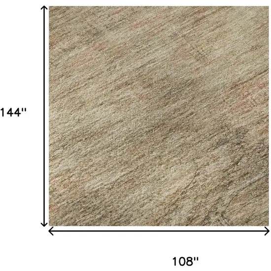 Beige And Brown Abstract Geometric Washable Area Rug With UV Protection Photo 8