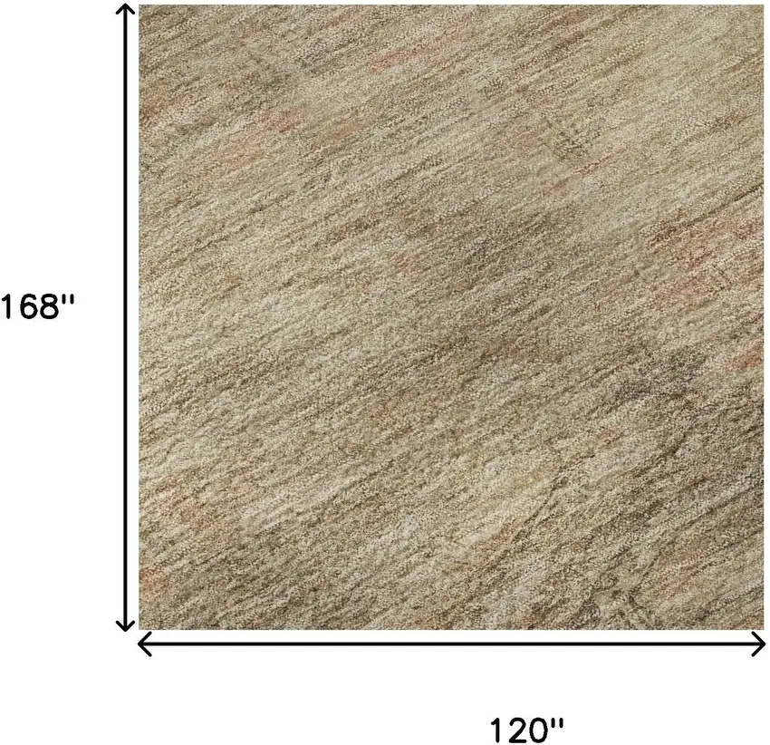 Beige And Brown Abstract Geometric Washable Area Rug With UV Protection Photo 8