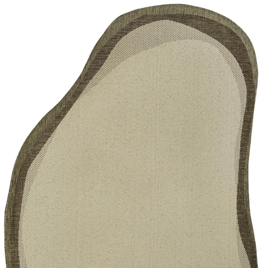 Beige And Brown Abstract Indoor Outdoor Area Rug Photo 2