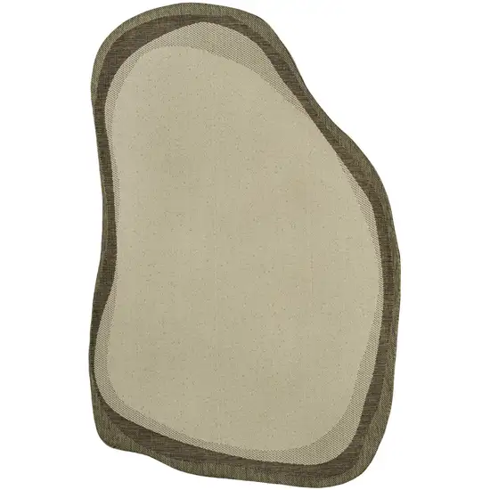 Beige And Brown Abstract Indoor Outdoor Area Rug Photo 3