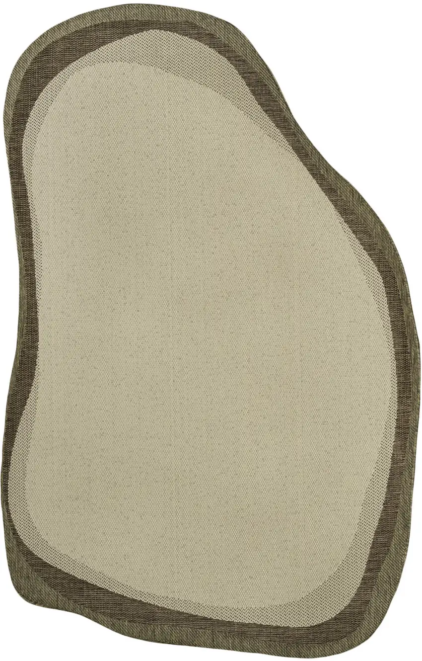 Beige And Brown Abstract Indoor Outdoor Area Rug Photo 3