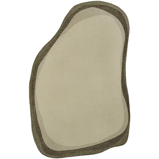 Beige And Brown Abstract Indoor Outdoor Area Rug Photo 1