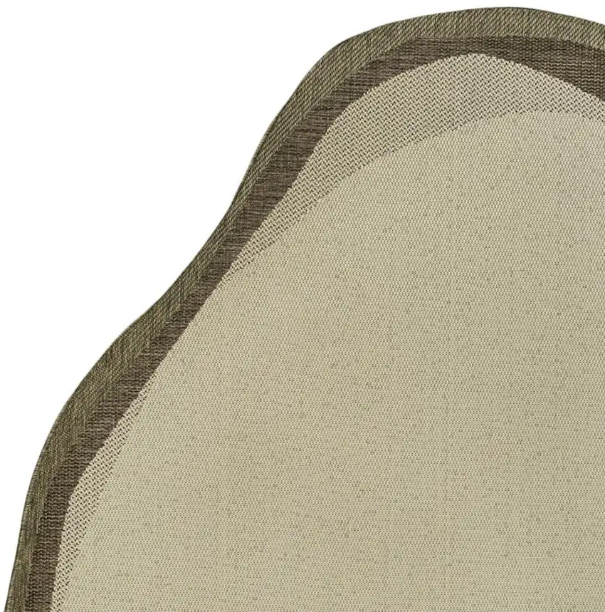 Beige And Brown Abstract Indoor Outdoor Area Rug Photo 2