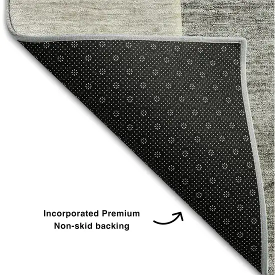 Beige And Brown Abstract Washable Area Rug With UV Protection Photo 7