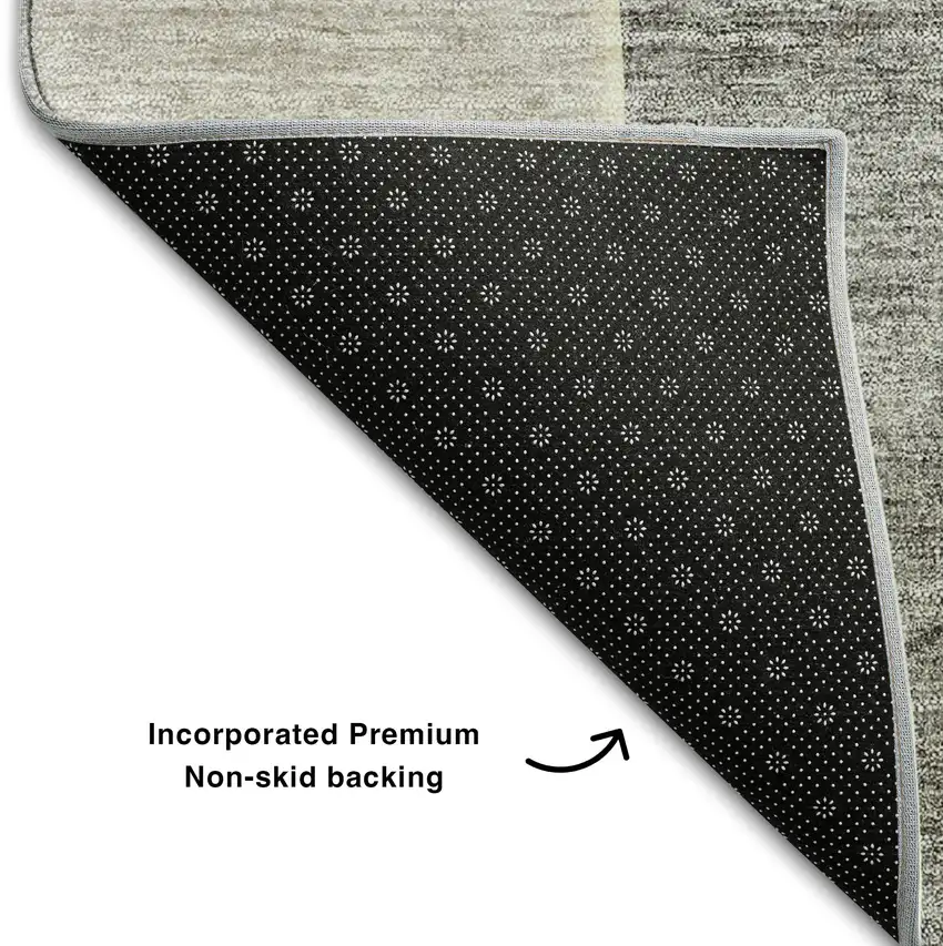 Beige And Brown Abstract Washable Area Rug With UV Protection Photo 7