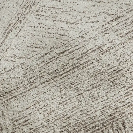 Beige And Brown Abstract Washable Area Rug With UV Protection Photo 2