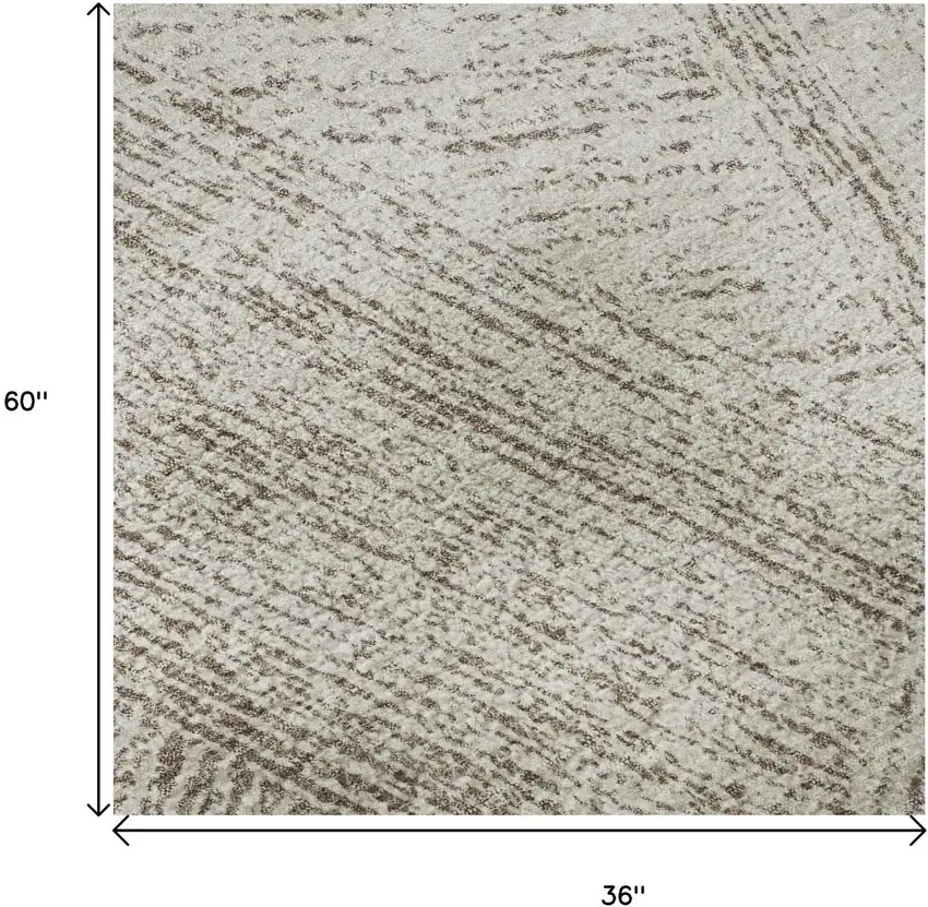 Beige And Brown Abstract Washable Area Rug With UV Protection Photo 9