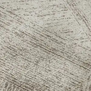 Photo of Beige And Brown Abstract Washable Area Rug With UV Protection
