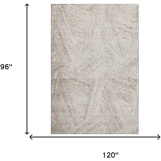 Beige And Brown Abstract Washable Area Rug With UV Protection Photo 7