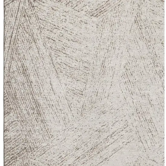 Beige And Brown Abstract Washable Area Rug With UV Protection Photo 4