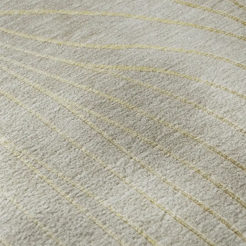 Beige And Brown Abstract Washable Area Rug With UV Protection Photo 8