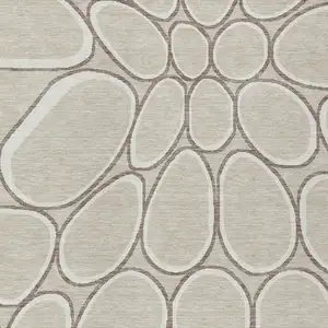 Photo of Beige And Brown Abstract Washable Indoor Outdoor Area Rug