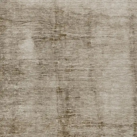 Beige And Brown Abstract Washable Indoor Outdoor Area Rug Photo 1