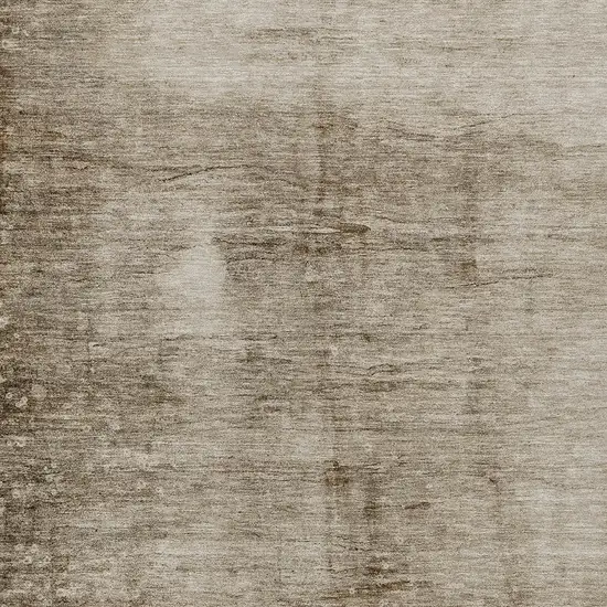 Beige And Brown Abstract Washable Indoor Outdoor Area Rug Photo 1