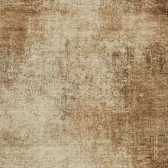 Beige And Brown Abstract Washable Indoor Outdoor Area Rug Photo 1