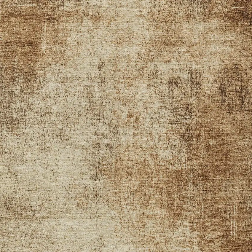 Beige And Brown Abstract Washable Indoor Outdoor Area Rug Photo 1