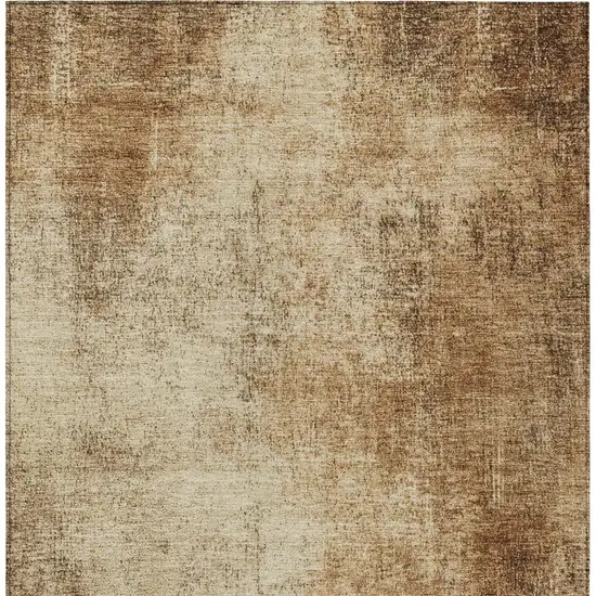 Beige And Brown Abstract Washable Indoor Outdoor Area Rug Photo 1