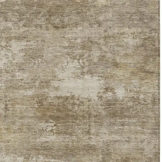 Beige And Brown Abstract Washable Indoor Outdoor Area Rug Photo 2
