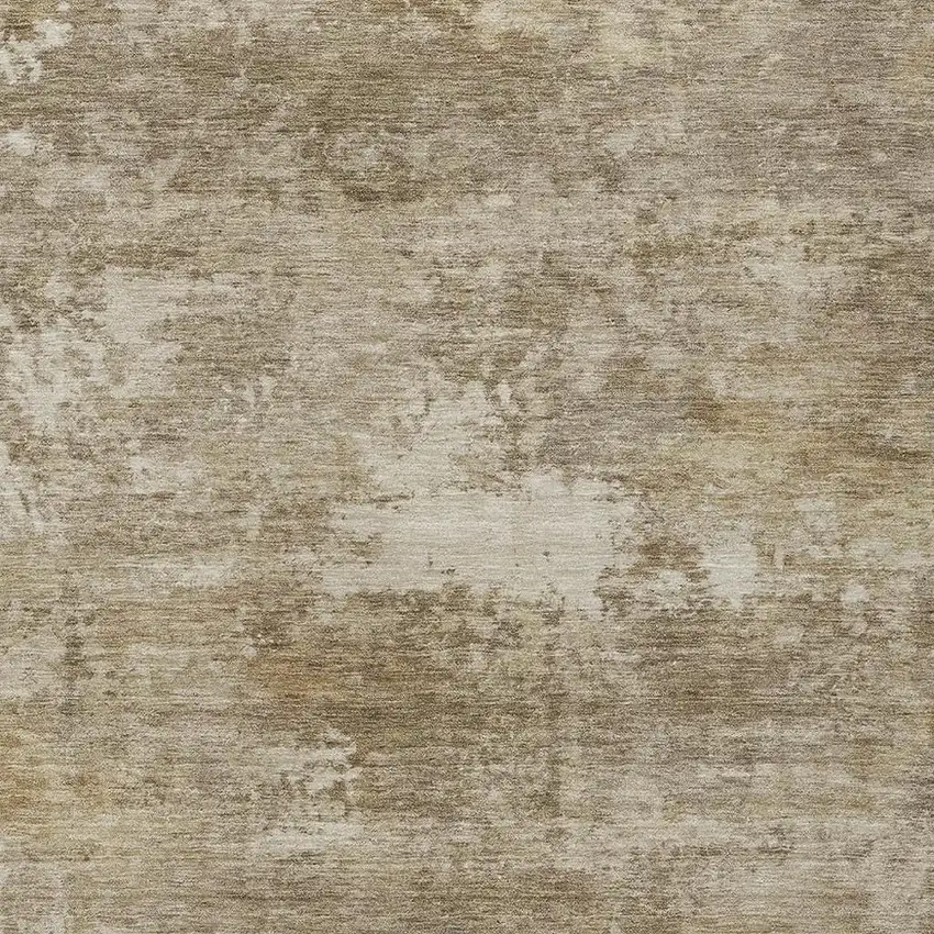 Beige And Brown Abstract Washable Indoor Outdoor Area Rug Photo 2