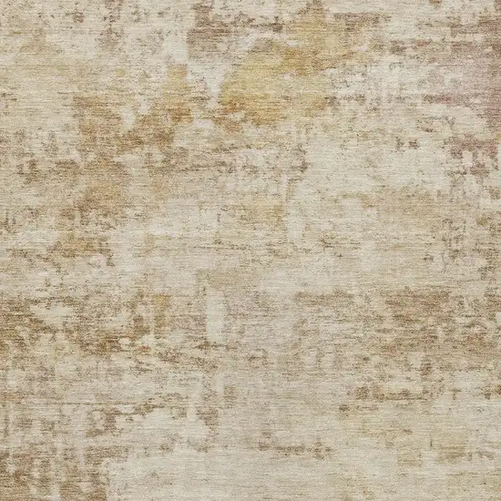 Beige And Brown Abstract Washable Indoor Outdoor Area Rug Photo 2