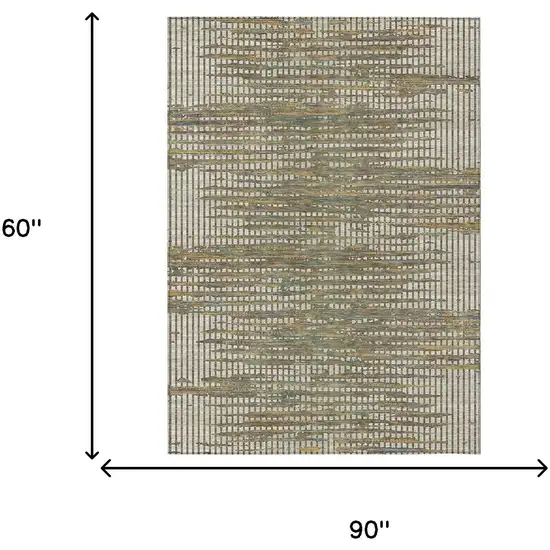 Beige And Brown Abstract Washable Indoor Outdoor Area Rug Photo 6
