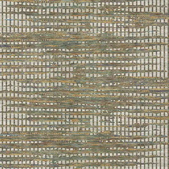 Beige And Brown Abstract Washable Indoor Outdoor Area Rug Photo 2