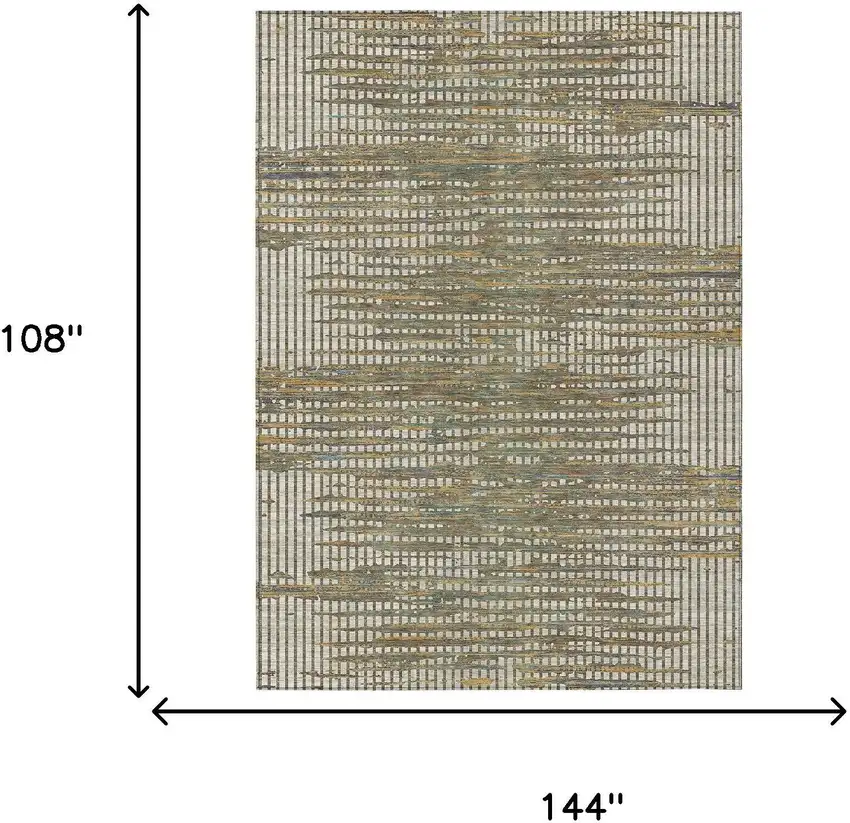 Beige And Brown Abstract Washable Indoor Outdoor Area Rug Photo 6