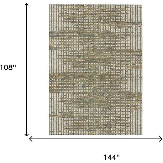 Beige And Brown Abstract Washable Indoor Outdoor Area Rug Photo 6