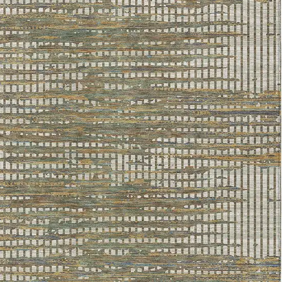 Beige And Brown Abstract Washable Indoor Outdoor Area Rug Photo 2