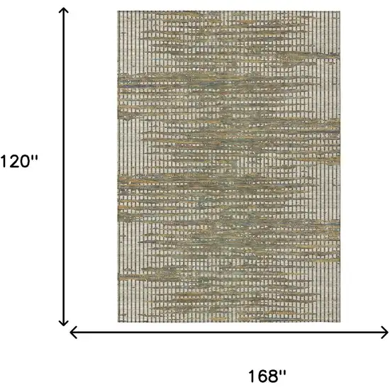 Beige And Brown Abstract Washable Indoor Outdoor Area Rug Photo 6