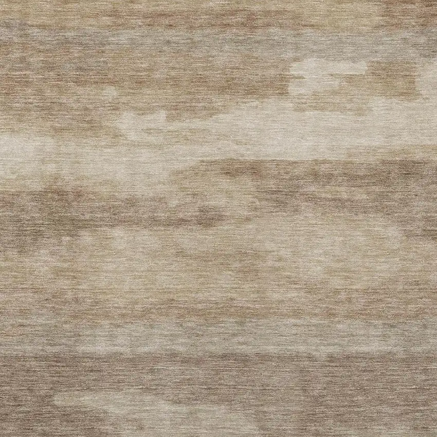 Beige And Brown Abstract Washable Indoor Outdoor Area Rug Photo 4