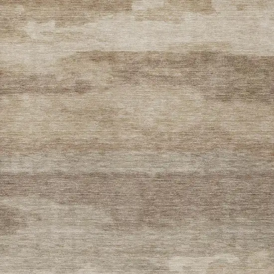 Beige And Brown Abstract Washable Indoor Outdoor Area Rug Photo 1
