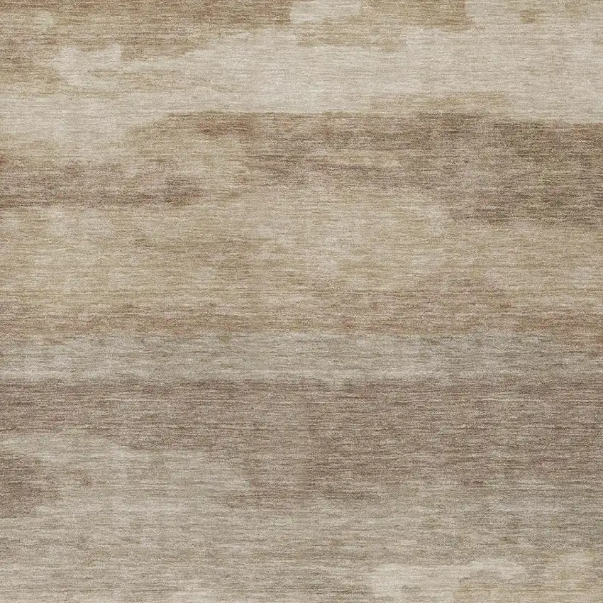 Beige And Brown Abstract Washable Indoor Outdoor Area Rug Photo 1