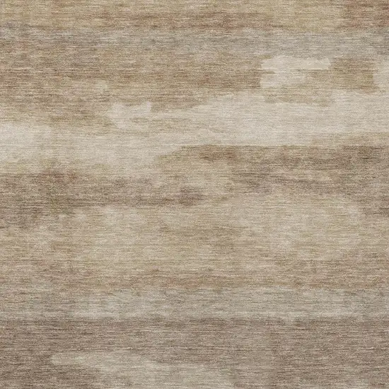Beige And Brown Abstract Washable Indoor Outdoor Area Rug Photo 6