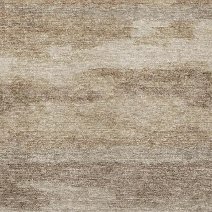 Beige And Brown Abstract Washable Indoor Outdoor Area Rug Photo 4