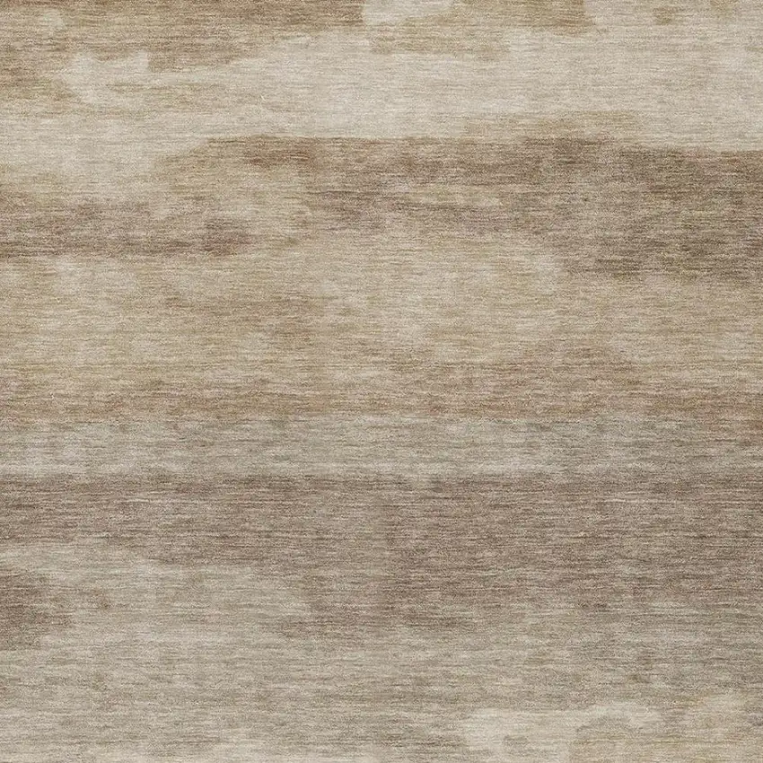 Beige And Brown Abstract Washable Indoor Outdoor Area Rug Photo 5